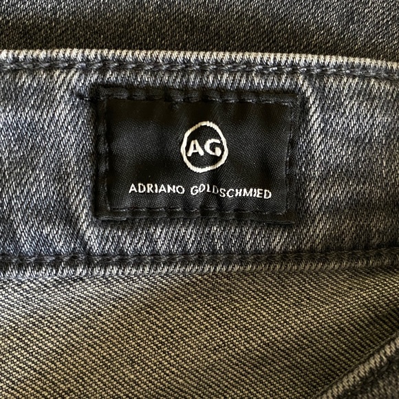 AG Adriano Goldschmied The Mari High Rise Straight Denim Jean 26 Gray Raw Hem - Picture 7 of 10